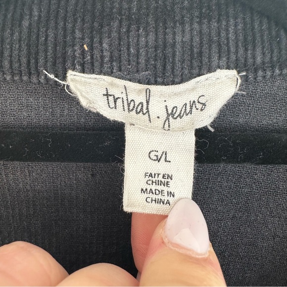 Tribal Black Corduroy Denim Jacket Size L - Picture 6 of 6